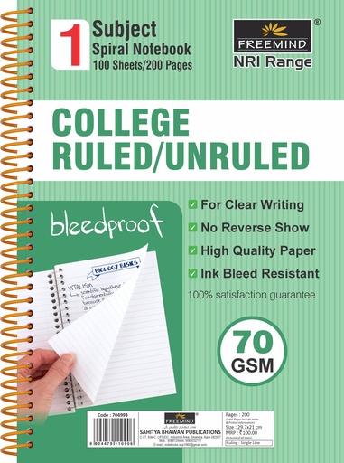 [804916] NRI-A4 SPIRAL NOTEBOOK-Single Line-144 